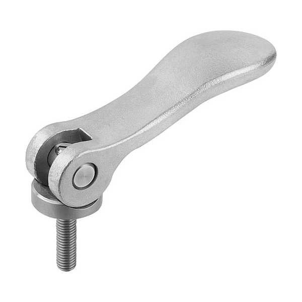 Cam levers, stainless, with external thread; thrust washer stainless